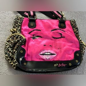 Betsey Johnson Betseyville Hot Pink and Leopard Bag